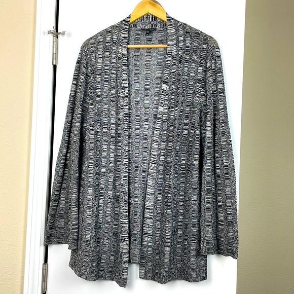 EILEEN FISHER Womens Brown Cotton Blend Pocketed Cardigan Long Sleeve Open Front Wear To Work Top main image 0